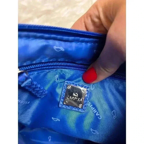 Carpisa Travel Bag Faux Crocodile Leather Royal Blue - Picture 7 of 10